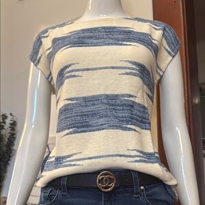 NWT chaps size XS Blue and Cream Women's Top